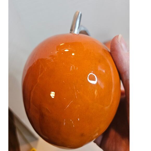 Artesana Home Vintage MCM Fruit Gourd Weighted Pewter Stem - Picture 4 of 9